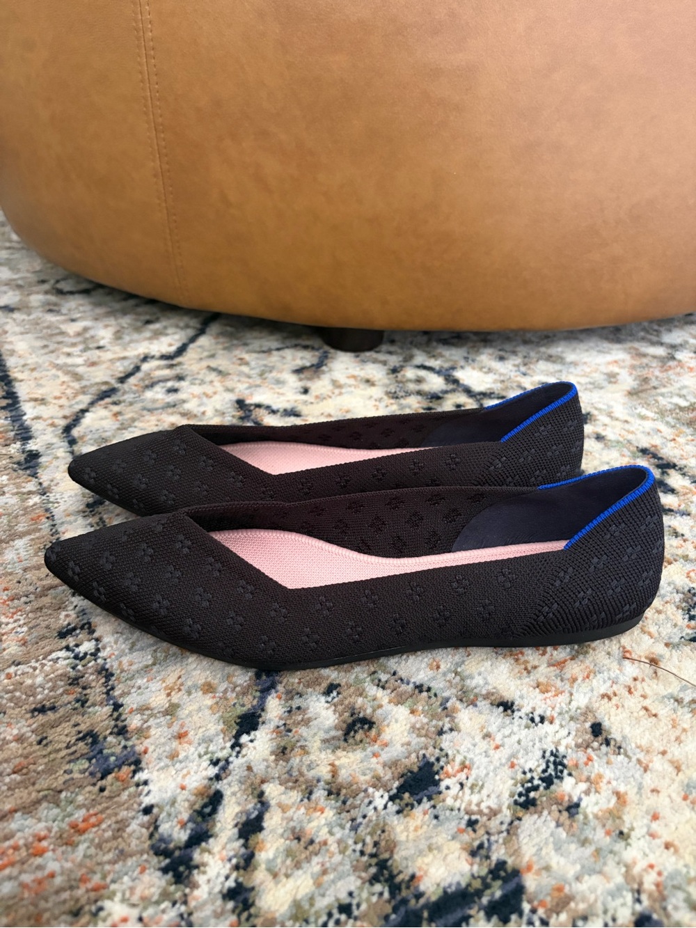 Rothy’s The Point Knit Pointed Toe Flats Black Women’s Size 8.5 - Picture 3 of 11